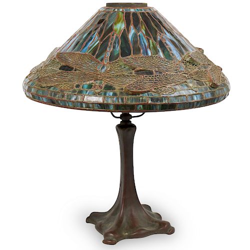 HANDEL BRONZE BASE WITH ART GLASS 39310a