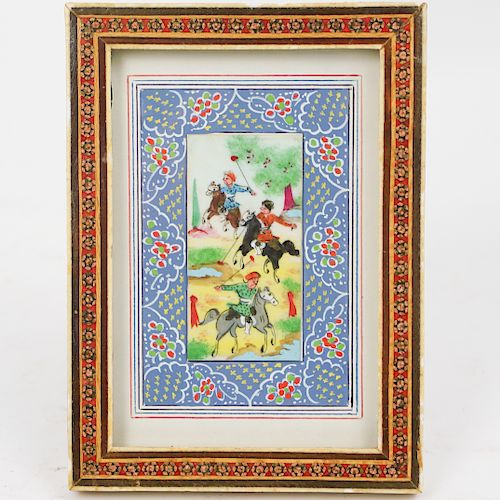 FRAMED PERSIAN PAINTING ON BONEDESCRIPTION  39313b