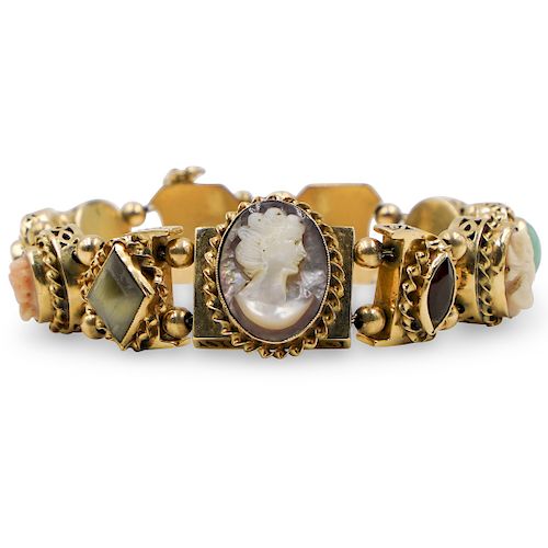 14K GOLD CAMEO BRACELETDESCRIPTION: