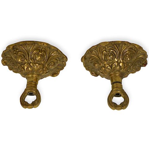  2 PC ANTIQUE GILDED CHANDELIER 393332