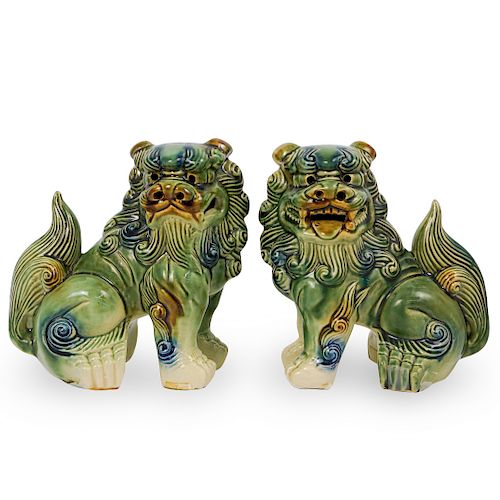 PAIR OF CHINESE WUCAI STYLE FOO 3933a9