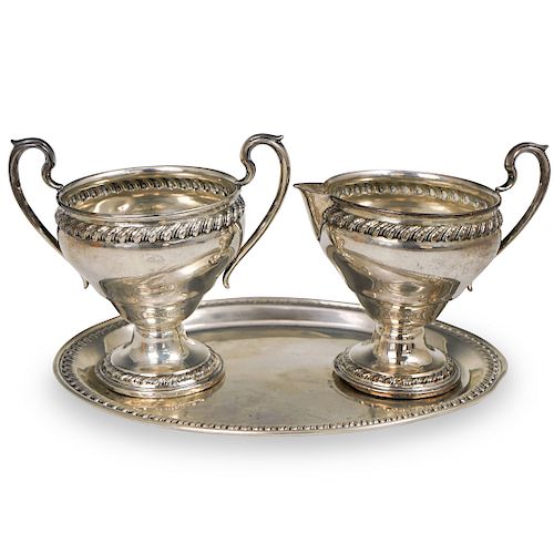 (3 PC) ROGERS STERLING SILVER CREAMER