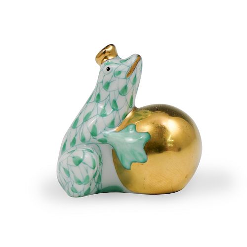 HEREND FROG PRINCE PORCELAINDESCRIPTION: