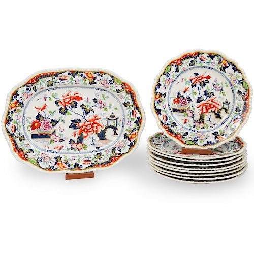 (10 PC) SET OF MAJOLICA CERAMIC