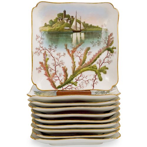  10 PC FRENCH HAND PAINTED PORCELAIN 39341c