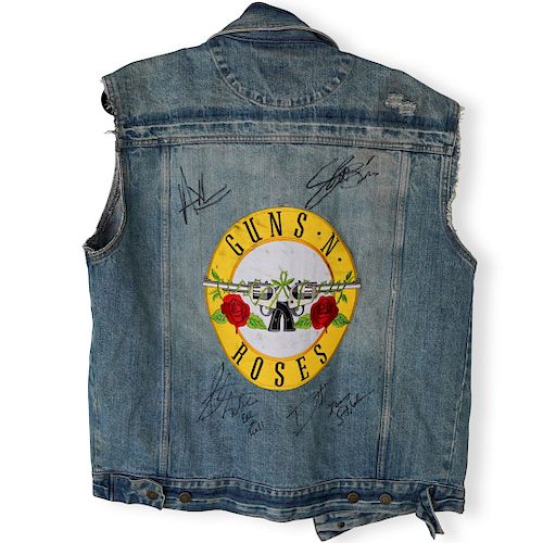 AUTOGRAPHED GUNS AND ROSES JEAN