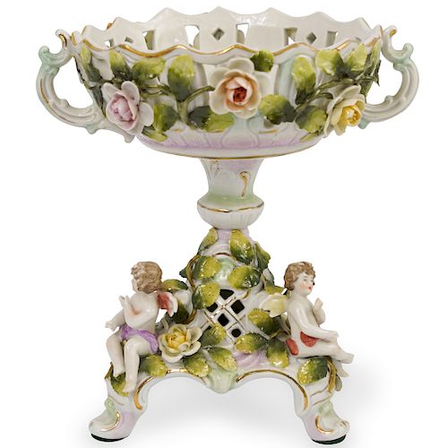 SITZENDORF PORCELAIN FIGURAL COMPOTEDESCRIPTION  39347a