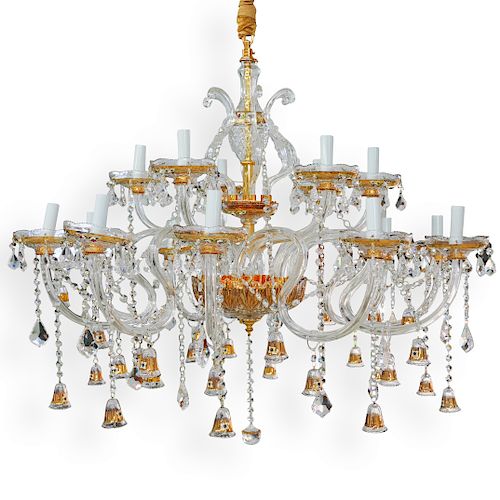 TWO TIER CRYSTAL AND GILDED BRASS 39348c