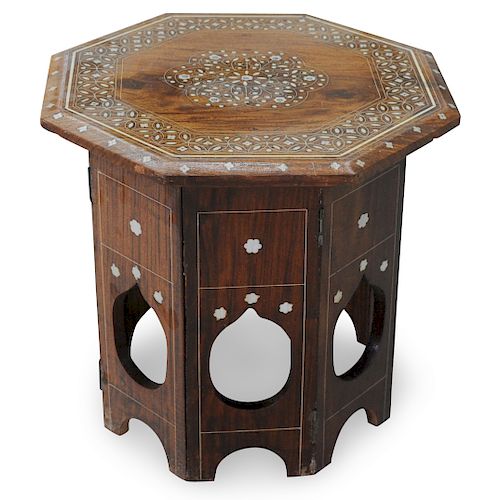 SYRIAN INLAID WOODEN LOW TABLEDESCRIPTION:
