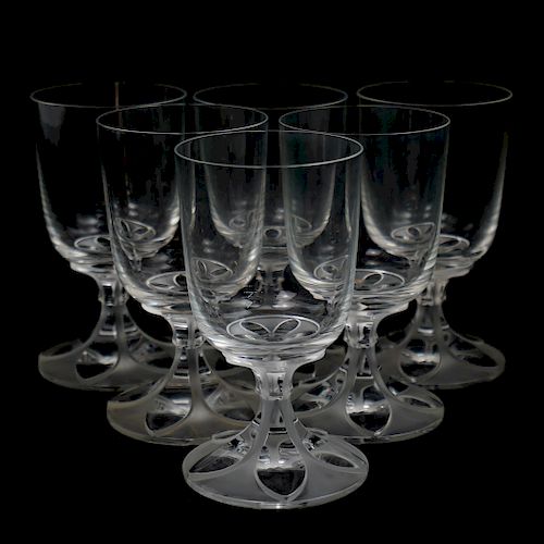  6 PC LALIQUE CRYSTAL WINE GLASSESDESCRIPTION  3934ae