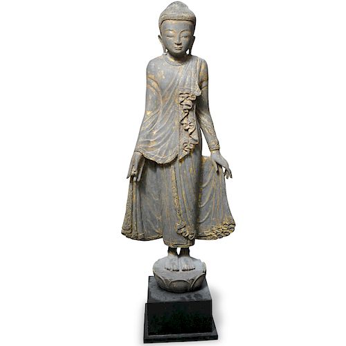 ANTIQUE BRONZE MANDALAY BUDDHADESCRIPTION: