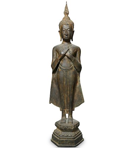 THAI BRONZE STANDING BUDDHADESCRIPTION  3934fb