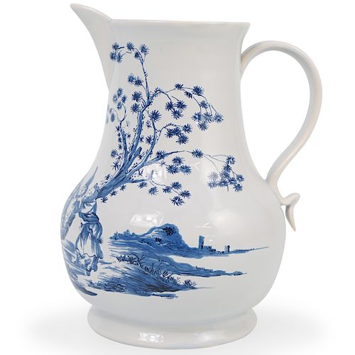 DELFT BLUE AND WHITE PORCELAIN PITCHERDESCRIPTION: