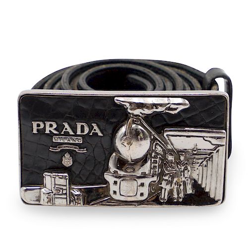 PRADA BUCKLE LEATHER BELTDESCRIPTION  393592