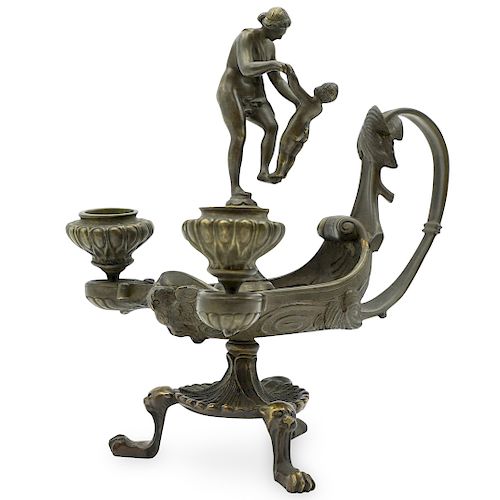 NEOCLASSICAL BRONZE CANDLE HOLDERDESCRIPTION  39358e