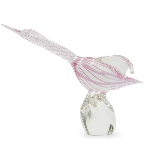 SIGNED MURANO GLASS SWAN SCULPTUREDESCRIPTION: