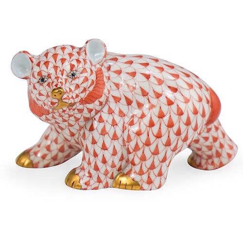 HEREND PORCELAIN BEAR FIGURINEDESCRIPTION: