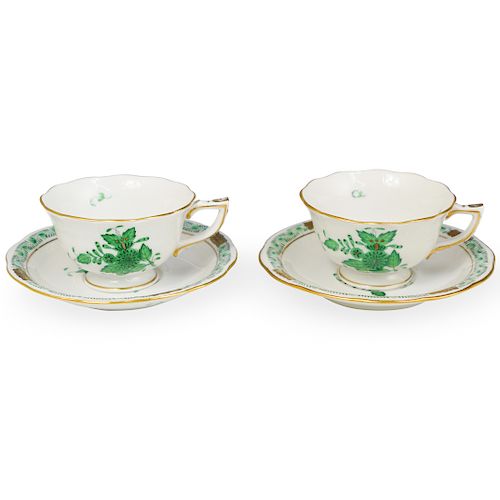 PAIR OF HEREND PORCELAIN DEMITASSE 39365f