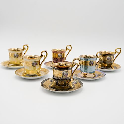  6 PC ROYAL VIENNA PORCELAIN TEACUP 39367c