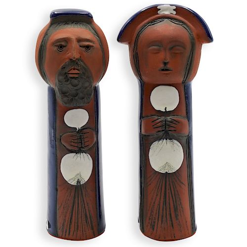 CERAMIC VIRGIN MARY AND JOSEPH FIGURINESDESCRIPTION: