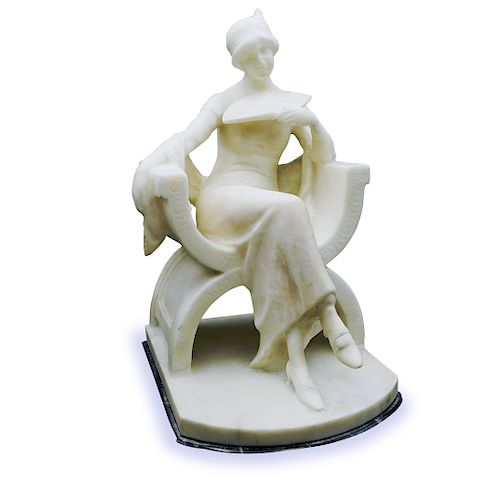 ART DECO WHITE MARBLE SCULPTUREDESCRIPTION  3936a7