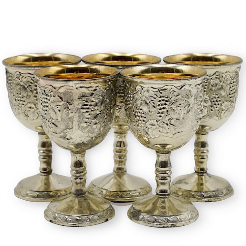 (5 PC) SILVER PLATED KIDDUSH CUPSDESCRIPTION: