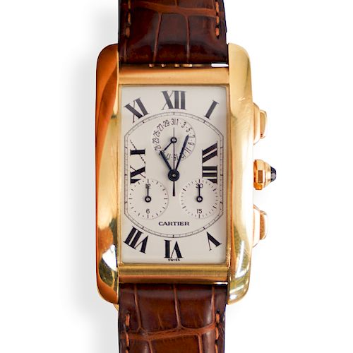 CARTIER 18K TANK AMERICAINE CHRONOGRAPH