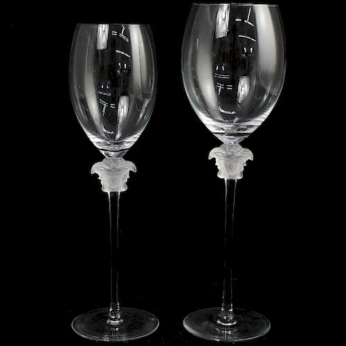 TWO ROSENTHAL VERSACE LUMIERE WINE