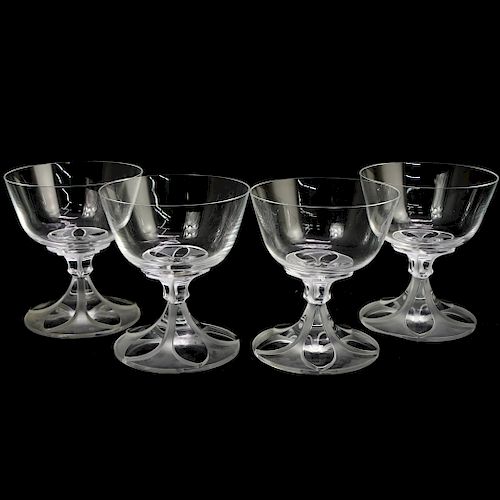  4 PC LALIQUE CRYSTAL SHERBET 3937b5