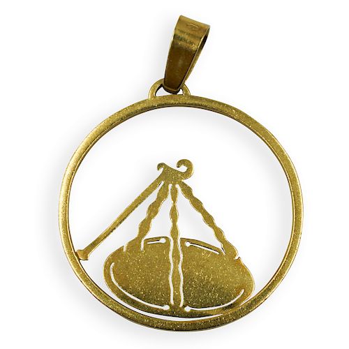 18K GOLD LIBRA SCALE PENDANTDESCRIPTION: