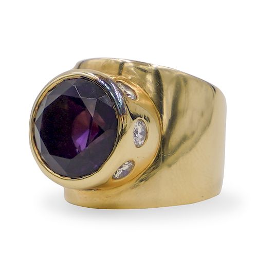 14K GOLD AMETHYST AND DIAMOND 3937e3