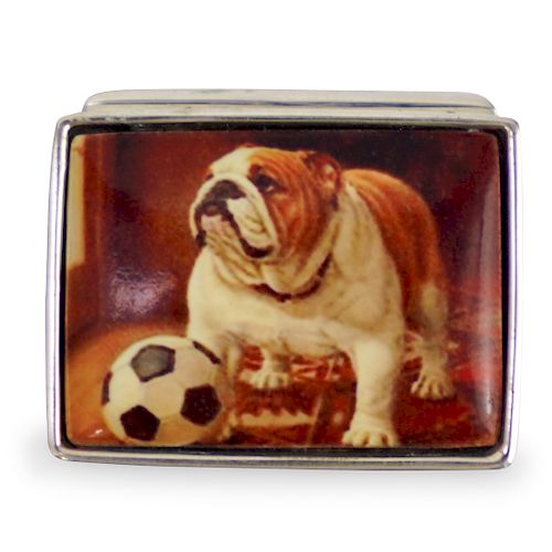 STERLING SILVER ENAMEL PILL BOXDESCRIPTION: