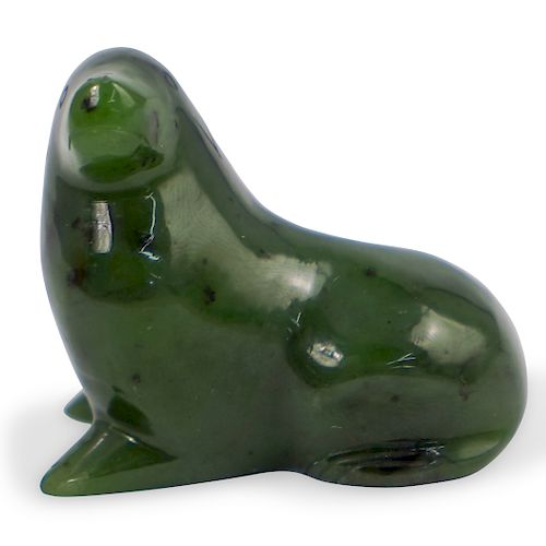 CARVED SPINACH JADE FIGURINEDESCRIPTION  393816