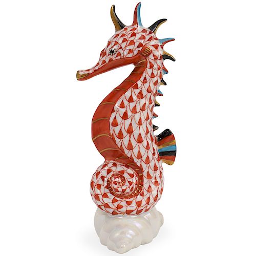 HEREND SEAHORSE FIGURINEDESCRIPTION: