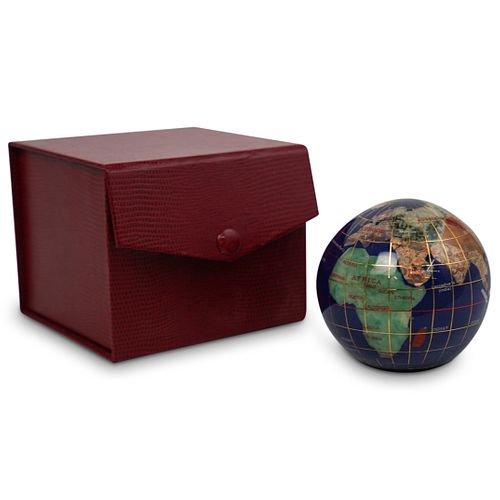 SEMI PRECIOUS STONE GLOBE PAPERWEIGHTDESCRIPTION: