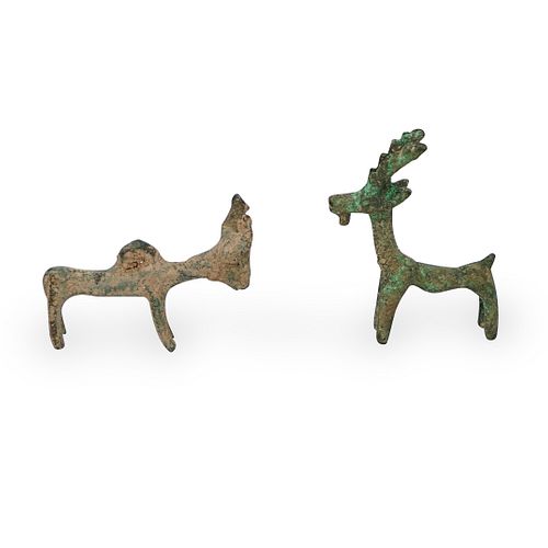  2 PC ANCIENT ROMAN ANIMAL BRONZE 391288