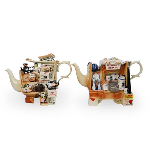 (2 PC) CARDEW DESIGN PORCELAIN TEA POTSDESCRIPTION: