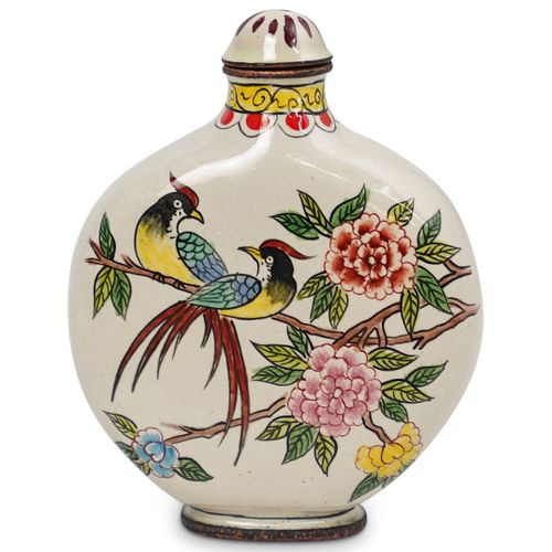 CHINESE COPPER AND ENAMEL SNUFF BOTTLEDESCRIPTION: