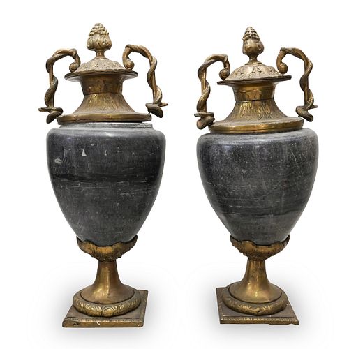 PAIR OF MARBLE AND GILT BRONZE 39132f