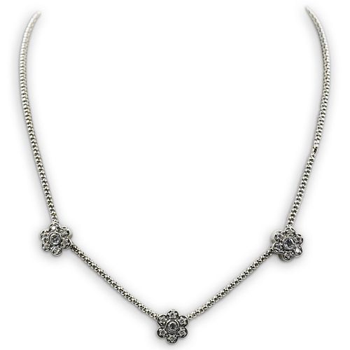 14K GOLD AND DIAMOND CHARM NECKLACEDESCRIPTION: