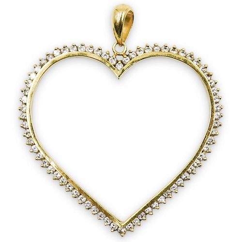 18K GOLD AND DIAMOND HEART PENDANTDESCRIPTION  39134d