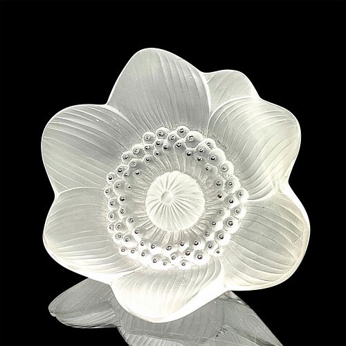 LALIQUE CRYSTAL ANEMONE PAPERWEIGHTA 3913ad