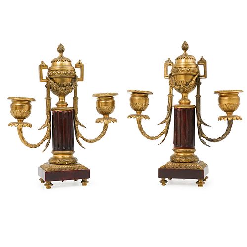 PAIR OF FRENCH REGENCY BRONZE CANDLE