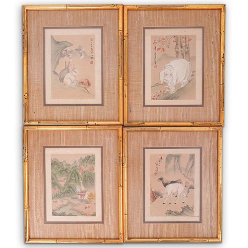  4 PCS CHINESE PAINTINGS ON SILKDESCRIPTION  3914de