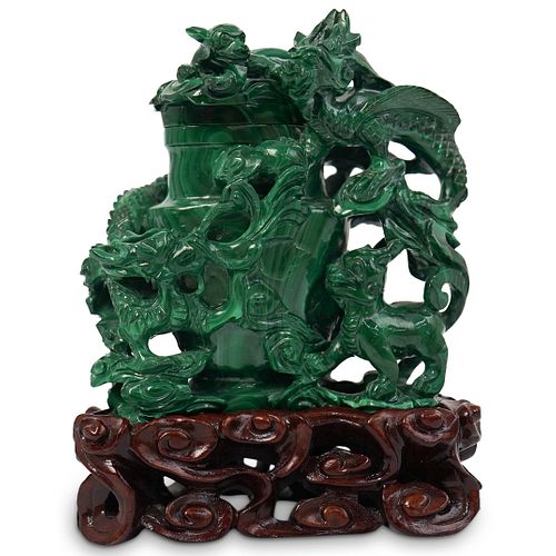 CHINESE MALACHITE URNDESCRIPTION  3914dd