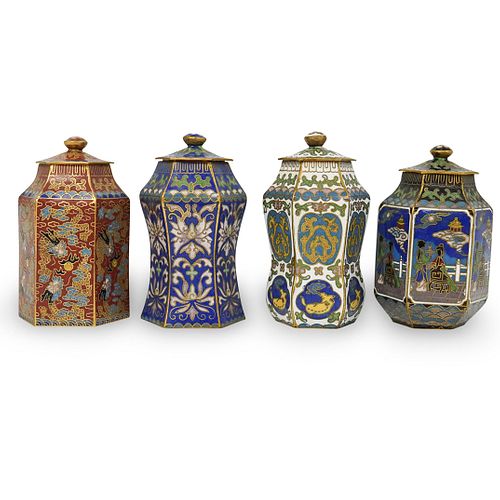  4 PC SET OF CHINESE CLOISONNE 3914e6