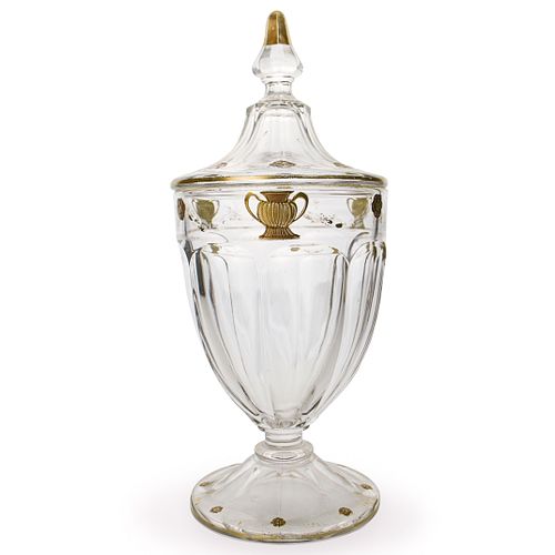 ANTIQUE GILT GLASS URNDESCRIPTION: