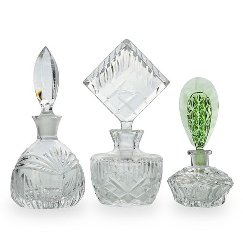  3 PC CRYSTAL CUT PERFUME BOTTLESDESCRIPTION  39152e