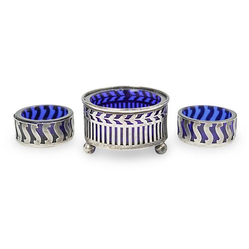  3 PC STERLING SILVER COBALT 39153a