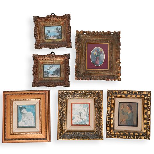 (6 PC) SET OF FRAMED PAINTINGSDESCRIPTION: